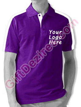 Designer Purple Berry and White Color T Shirts With Company Logo